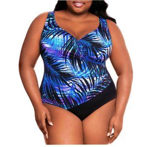 St. John's Bay Leaf One Piece Swimsuit Plus